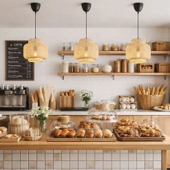 Suspension artisanale en osier naturel D28 cm