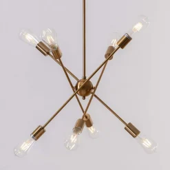 Suspension au fini laiton quatre tiges métalliques - Sagitta