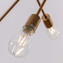 Suspension au fini laiton quatre tiges métalliques - Sagitta