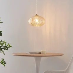 Suspension au verre ambré motifs décoratifs - Melizzo