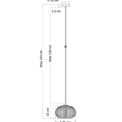 Suspension au verre ambré motifs décoratifs - Melizzo