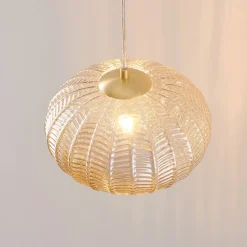 Suspension au verre ambré motifs décoratifs - Melizzo