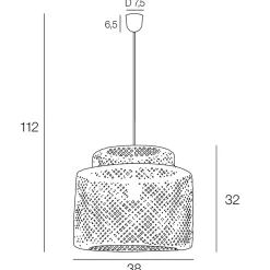Suspension bambou Makassar Corep E27 IP20 15W coloris naturel ø38 x H.32 cm