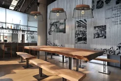 Suspension Barella métal noir et rotin E27 40W IP20 Ø40cm x H.160cm Seynave