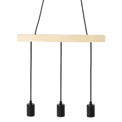 Suspension barre en bois 3 cordons simples Ostaria