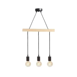 Suspension barre en bois 3 cordons simples Ostaria