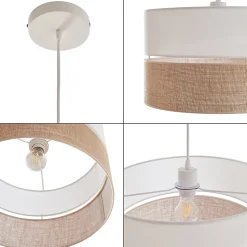 Suspension Barton blanc / effet lin lux.pro