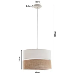 Suspension Barton blanc / effet lin lux.pro