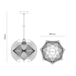 Suspension Bastberg GoodHome E27 argent