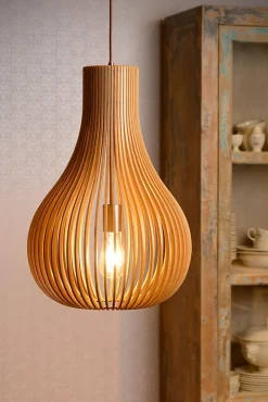 Suspension BODO en placage de bois avec 1xE27 - Bois clair - Lucide