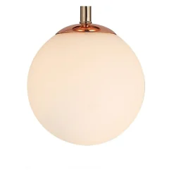 Suspension boule en verre opaque et métal cuivré - GLOBE