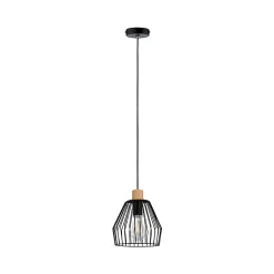 Suspension Cameo IP44 E27 H.110cm Ø22cm Paulmann bois noir