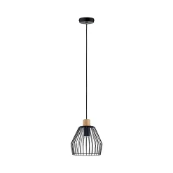 Suspension Cameo IP44 E27 H.110cm Ø22cm Paulmann bois noir
