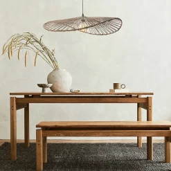 Suspension capeline en jacinthe d'eau Alana coloris beige E27 ⌀78 X H.74 cm Lussiol