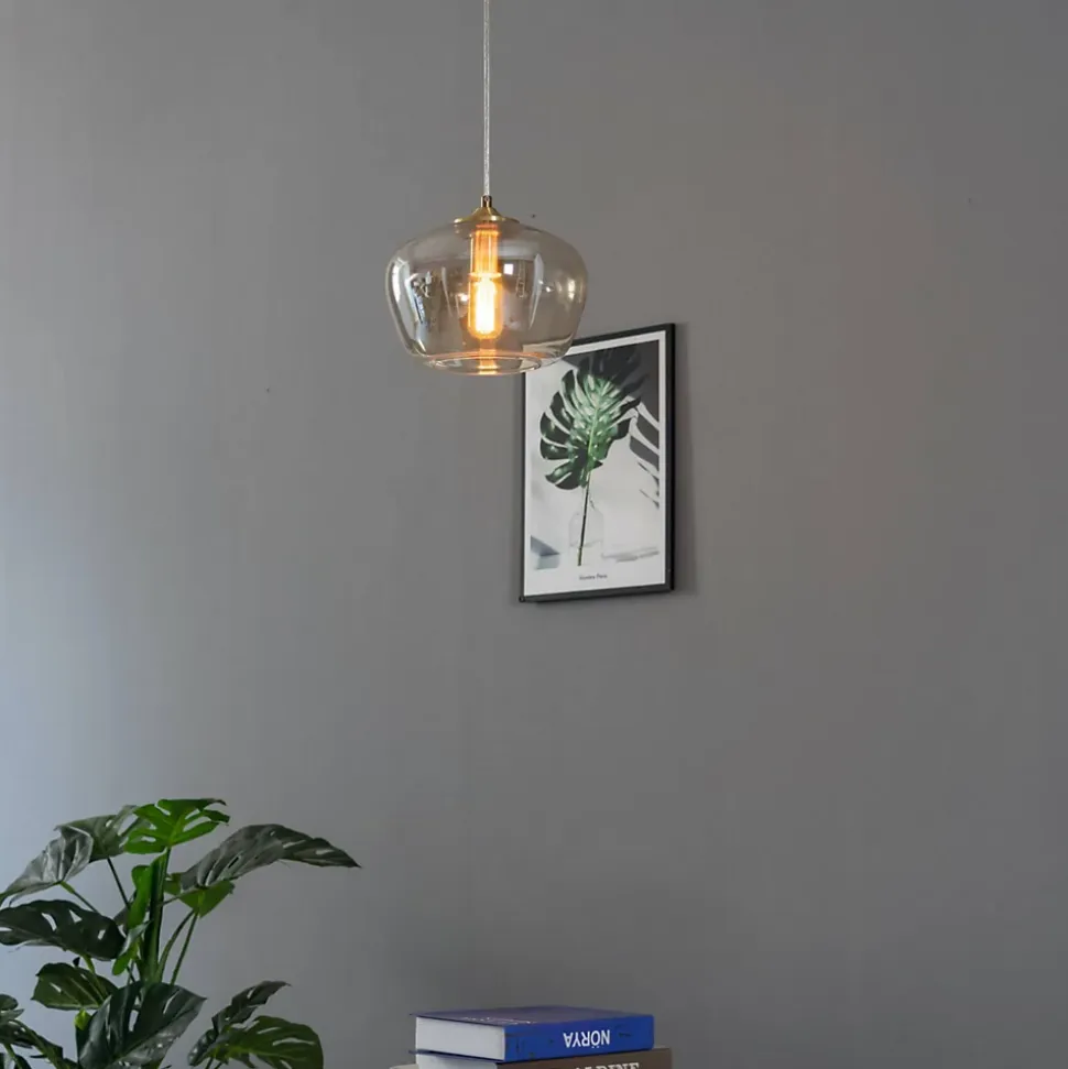 Suspension chic en verre et laiton - Irina