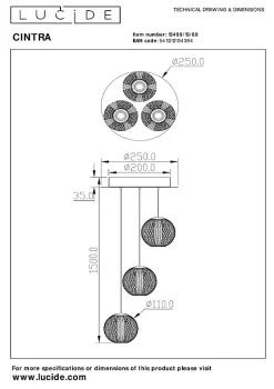 Suspension CINTRA en acrylique avec LED intégré - Transparent - Lucide