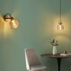 Suspension cloche verre ambré - Vela