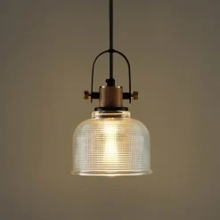 Suspension cloche verre transparent - Vela