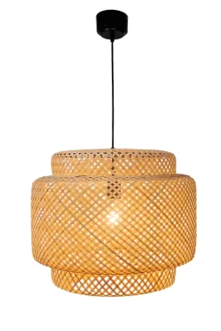 Suspension Clure bambou naturel E27 42W IP20 Ø45cm GoodHome
