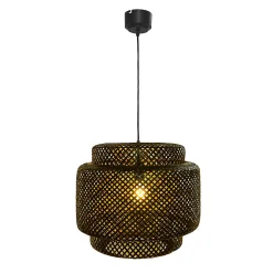Suspension Clure bambou noir E27 42W IP20 Ø45cm GoodHome