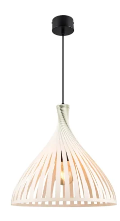 Suspension Crozon GoodHome E27 blanc mat