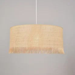 Suspension cylindre E27/100W H20cm Ø38 cm Ibiza raphia Corep