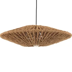 Suspension cymbale 60x60cm en fibre de coco et teck recyclé