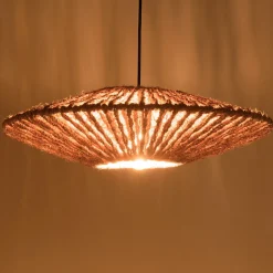 Suspension cymbale 60x60cm en fibre de coco et teck recyclé