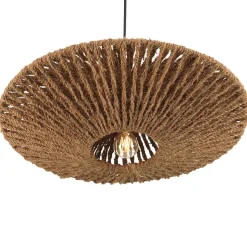 Suspension cymbale 60x60cm en fibre de coco et teck recyclé