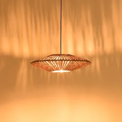 Suspension cymbale 60x60cm en fibre de coco et teck recyclé