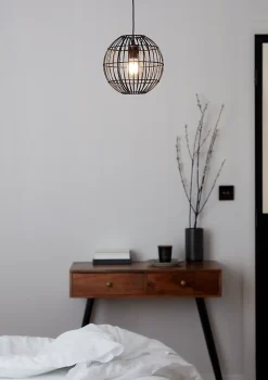 Suspension Dacite GoodHome noir l.28 cm IP20 E27