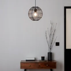 Suspension Dacite GoodHome noir l.28 cm IP20 E27