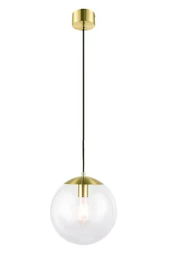 Suspension Dacite GoodHome laiton et transparent E27 IP20