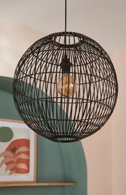 Suspension Dacite GoodHome noir l.48 cm IP20 E27