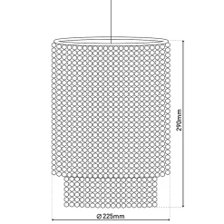 Suspension décorative 'KIRA', lustre moderne en métal et plastique clair/transparent, avec douille E27 et un D: de 22,5 cm