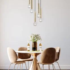 Suspension décorative 5xE27 23W IP20 - Métal doré