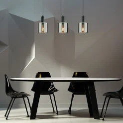 Suspension décorative 3xE27 23W IP20 - Verre fumé
