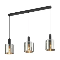 Suspension décorative 3xE27 23W IP20 - Verre fumé