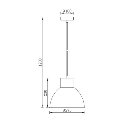 Suspension décorative 1xE27 23W IP20 - Métal noir