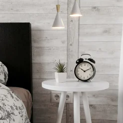 Suspension de Plafond Style Nordique en Aluminium Blanc avec Détails en Bois - Douille E27 pour Salon Salle à Manger.