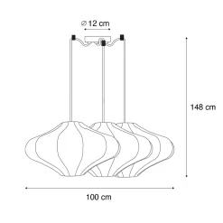 Suspension design blanche 50 cm 3 lumières - Plu