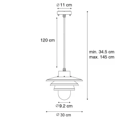Suspension design d'extérieur noire IP44 - Morty