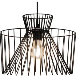 Suspension design Glascow XL 120cm réglable métal noir compatible LED