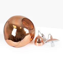 Suspension Design Moderne en Rose avec Abat-jour en Verre Métallisé Irrégulier Douille E27 Melti D360mm