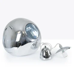 Suspension Design Moderne avec Grand Abat-jour en Verre Métallisé Chromé Irrégulier Douille E27 Melti D360mm