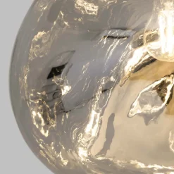 Suspension Design Moderne avec Grand Abat-jour en Verre Métallisé Chromé Irrégulier Douille E27 Melti D360mm