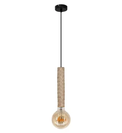 Suspension design Nala 132cm métal noir et bambou réglable LED
