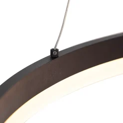 Suspension design noire 80 cm avec LED à 3 niveaux de luminosité - Anello