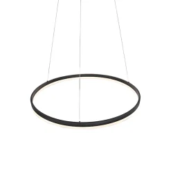 Suspension design noire 80 cm avec LED à 3 niveaux de luminosité - Anello