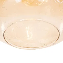 Suspension design noire avec laiton et verre ambré - Zuzanna